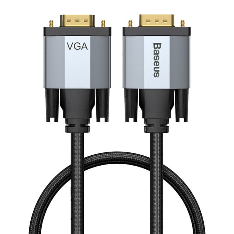 BASEUS Enjoyment Series kábel VGA samec na VGA samec 1 m pre obojsmerný prenos 1 m CAKSX-T0G, sivá